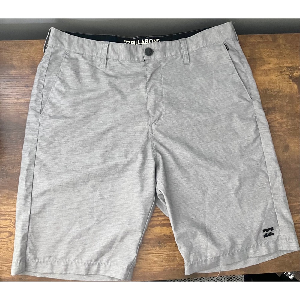 Billabong Submersibles Hybrid Shorts Mens 33 Gray Heathered Walkshorts Stretch